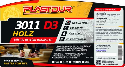 Plastdur Holz 3011 D3 faipari ragasztó 1 kg